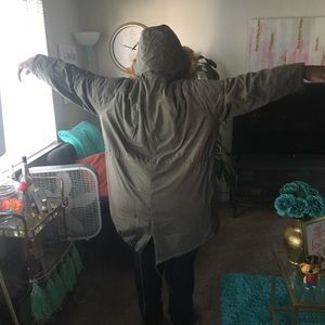 Women's Plus Parka with Faux Fur Hood- Ava & Viv